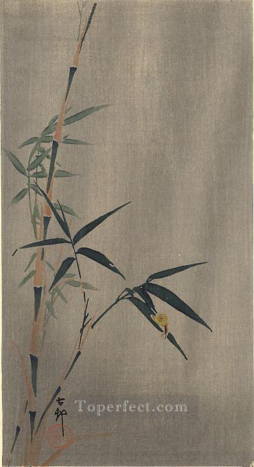 snail on the bamboo leaf Ohara Koson Shin hanga Oil Paintings